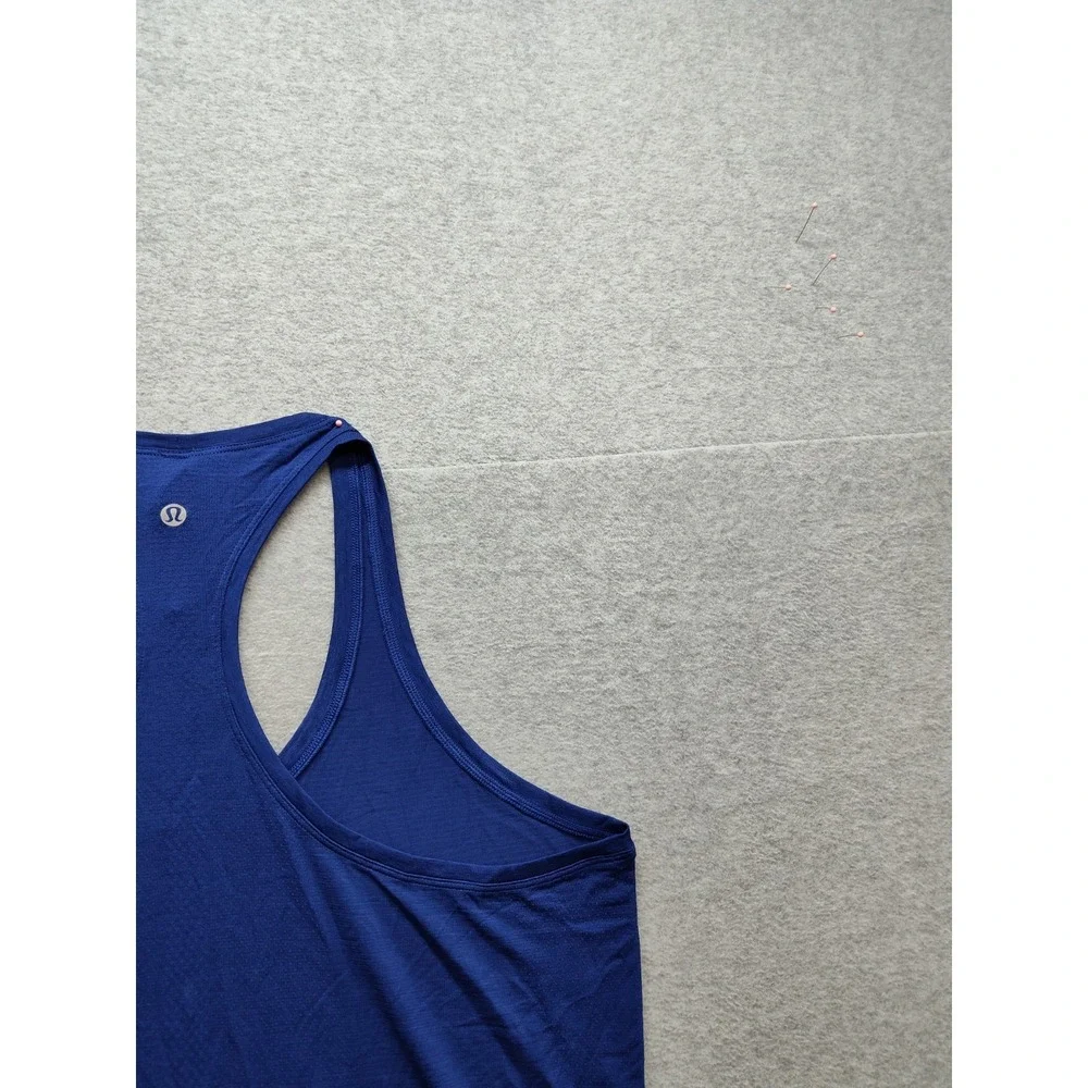 Lululemon‎ Women Athletic Tank Top 14 Blue Racerback Scoop Neck Gym Performance